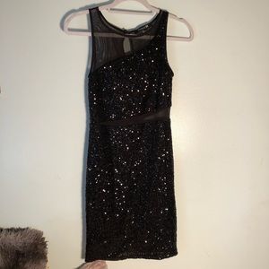 Black Sequin Mesh Party Dress - Forever 21 - Small